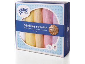 Dětské pleny z biobavlny XKKO Organic 70x70cm Staré časy Pastels for Girls