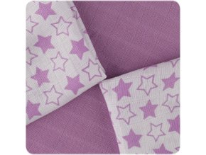 Bambusové ubrousky XKKO BMB 30x30 - Little Stars Lilac MIX