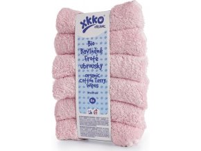 BIO bavlněné froté ubrousky XKKO Organic 21x21- Baby Pink