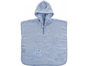 BIO bavlněné froté pončo XKKO Organic - Baby Blue Stars