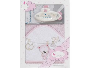 Interbaby OSUŠKA froté PRÁDLO + teploměr - RŮŽOVÁ