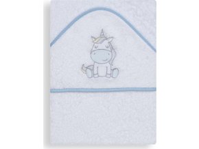 Interbaby OSUŠKA froté 100x100 JEDNOROŽEC - bílo-modrá
