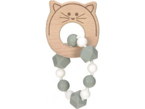 Lässig 4babies Teether Bracelet Wood/Silicone Little Chums cat