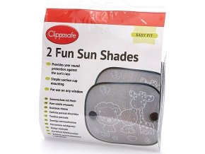 CLIPPASAFE Sluneční roleta s přísavkou 2ks (Varianta Black Safari)