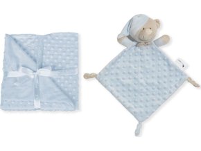 Interbaby DEKA MĚKKÁ KULIČKY + PŘÍTULKA 80x110 - modrá
