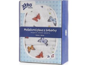 Biobavlněná plena XKKO Organic 120x120 - Butterflies