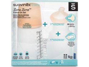 Suavinex ANTIKOLIKOVÁ LÁHVIČKA ZERO ZERO 270 ml M - SADA