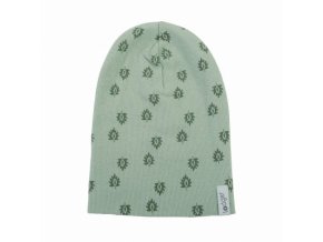 LODGER Beanie Print Rib Silt Green 6 - 12 měsíců