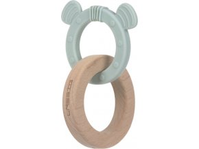 Lässig 4babies                                                                   Teether Ring 2in1 Wood/Silikone Little Chums cat