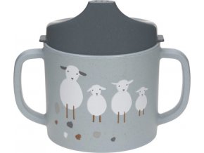 Lässig BABIES Sippy Cup PP/Cellulose Tiny Farmer Sheep/Goose blue