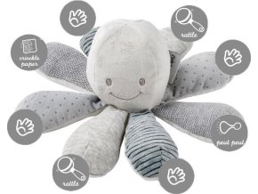 NATTOU Hračka chobotnička edukační 8 aktivit Lapidou grey