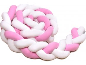 TTOMI T-TOMI Pletený mantinel 360 cm, white + pink