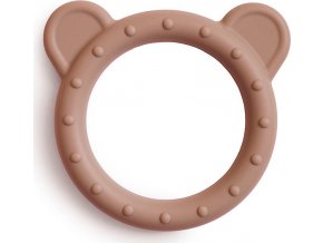 Mushie silikónové hryzátko BEAR Natural