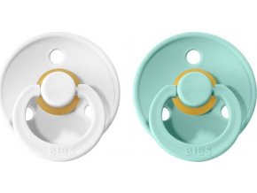 BIBS Colour cumlíky z prírodného kaučuku 2ks - veľkosť 2 White / Mint