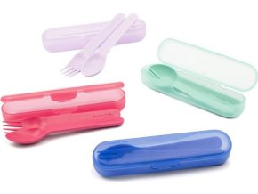 SUAVINEX | SADA Příborů s obalem BOOO - MODRÁ (Varianta SADA PŘÍBORŮ S OBALEM - RŮŽOVÁ)