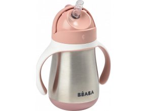 Beaba Hrnek termoizolační s brčkem nerez 250ml Pink