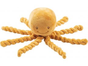 NATTOU NATTOU První hračka pro miminka chobotnička PIU PIU Lapidou okrová 0m +