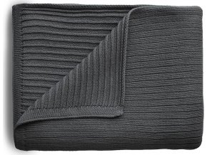 Mushie pletená detská deka z organickej bavlny pásiková Dark Gray