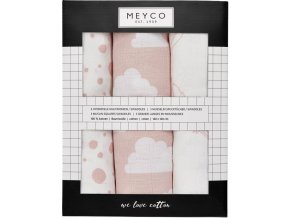 Pleny 3-balení Feathers-clouds-dots pink/white