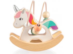 ZOPA Dřevěný aktivity jednorožec (Varianta Pink)