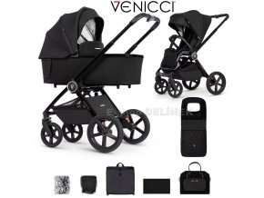 venicci tinum upline 2 in 1 pram all black