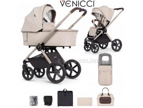 venicci tinum upline 2 in 1 pram stone beige