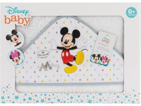 INTERBABY | Osuška froté MICKEY - BÍLO/ŠEDÁ