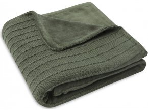 Jollein Deka pletená / fleece 75x100 cm Pure Knit Leaf Green