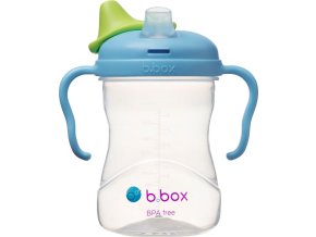 b.box Hrneček s pítkem 4m+ - modrý 240 ml