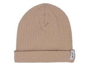 LODGER Beanie Seersucker Beige 0 - 6 měsíců