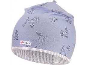Little Angel Čepice podšitá Outlast® - modrá pes/pruh bílošedý melír (Velikost 1 | 36-38 cm)