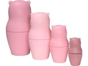 label label silikonova matrioska medvidek pink