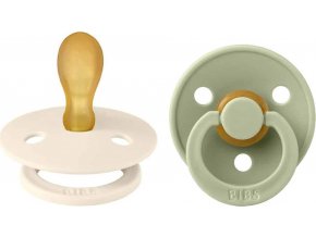BIBS Colour symetrické cumlíky z prírodného kaučuku 2 ks - veľkosť 2 Ivory / Sage