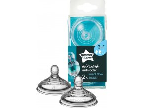 TOMMEE TIPPEE Savička na lahev, ANTI-COLIC,  střední průtok, 2 ks