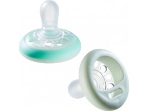 TOMMEE TIPPEE Šidítko, breast-like, silikon Natural Night, 0-6m,  2ks