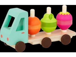 B-Toys Náklaďák dřevěný Stack & Roll Fruit Truck