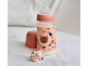 SUAVINEX | Kojenecká láhev 360 ml L fox - stříbrná