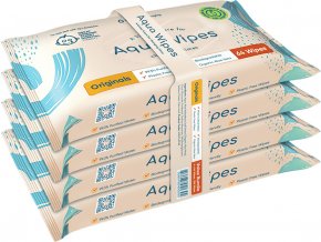 AQUA WIPES AQUA WIPES BIO Aloe Vera 100% rozložitelné ubrousky, 99% vody, 4x64 ks = 256ks