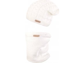 Little Angel set pletená čepice a nákrčník Outlast ® - natur (Velikost 5 | 49-53 cm)