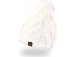 Little Angel Čepice pletená bambule Outlast ® - natur (Velikost 5 | 49-53 cm)