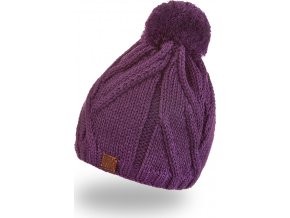 Little Angel Čepice pletená bambule Outlast ® - fialová (Velikost 5 | 49-53 cm)