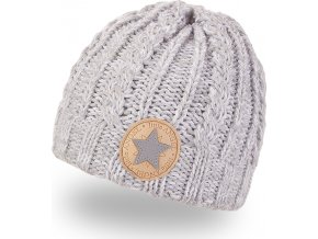 Little Angel Čepice pletená copánky Outlast ® - sv.šedá melír (Velikost 1 | 36-38 cm)