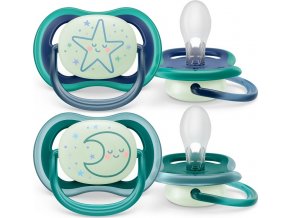 PHILIPS AVENT Philips AVENT Šidítko Ultra air noční 6-18m chlapec, 2ks