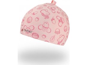 Little Angel Čepice smyk natahovací TISK Outlast ® - sv.starorůžová myšky (Velikost 1 | 36-38 cm)