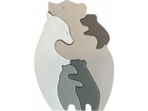 PETÚ PETÚ Lucca Silikonové Puzzle Bear Forest mix