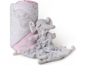 INTERBABY | SET - OSUŠKA froté 100x100 SLONÍK + PŘÍTULKA - růžová