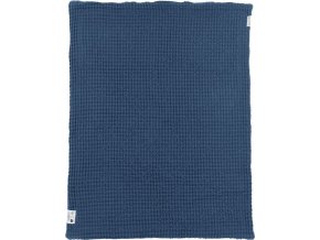 Deka do postýlky Waffle Teddy fleece - Indigo