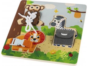 ZOPA Dřevěné montessori puzzle, , Hnědá (Varianta Wood)
