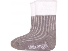 Little Angel ponožky froté Outlast® - tm.šedá/bílá (Velikost 10-14 | 7-9 cm)