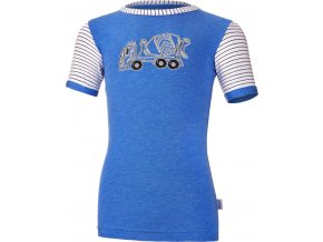 Little Angel tričko tenké KR obrázek PRUH Outlast® - modrý melír/pruh bíločerný